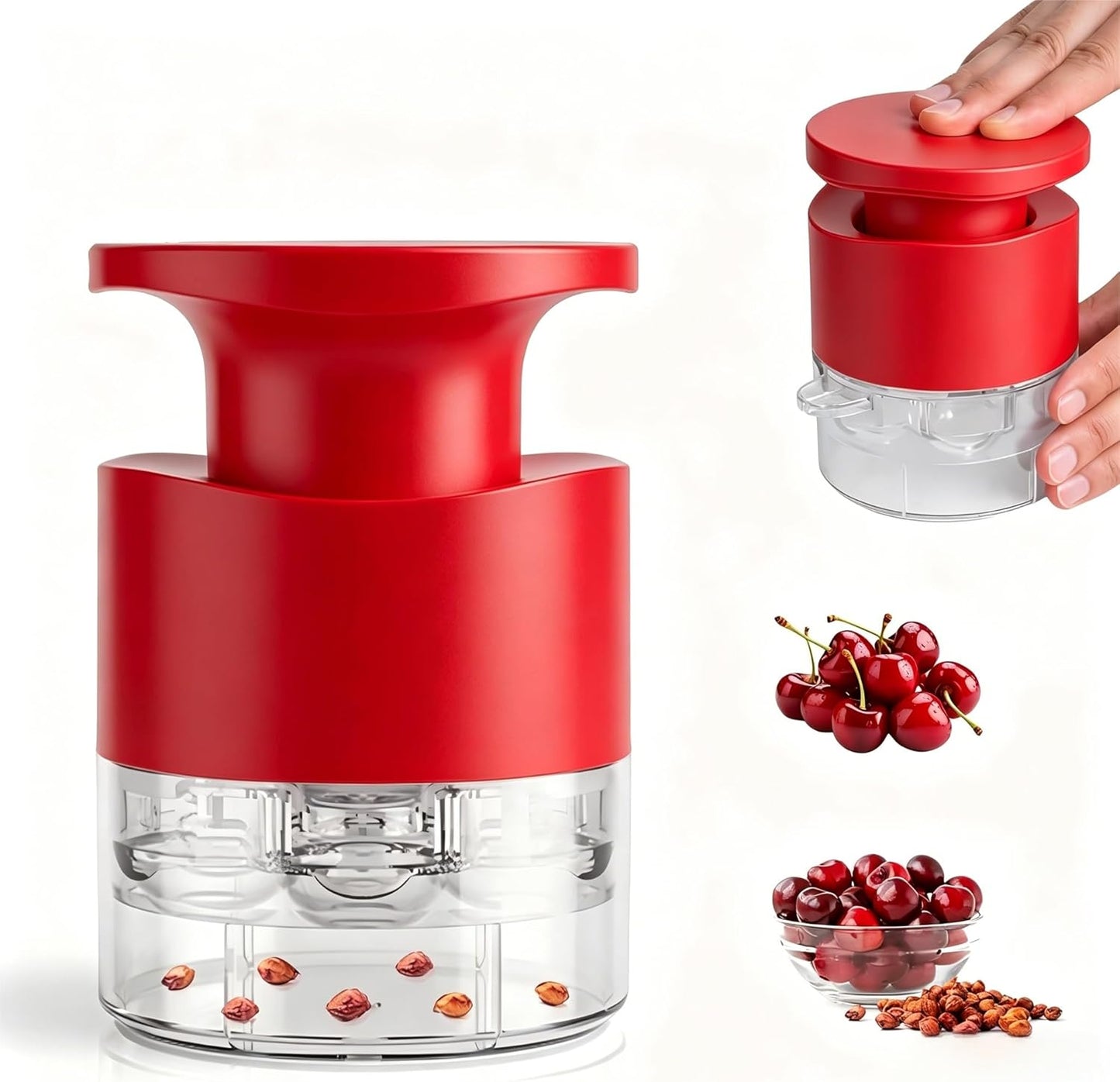 Cherry Pitter - Olive And Other Fruit Tools, Cherry Pitter With a Space-Saving Lock(BLACK)