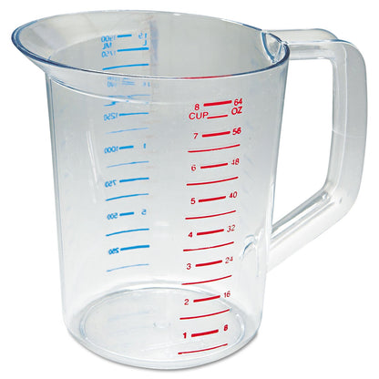 Rubbermaid Commercial Products Bouncer Clear Measuring Cup 2-Cup/0.5-Quart Clear Strong Food Grade Easy Read for Liquid/Dry Ingredients for Home/Professional Kitchen