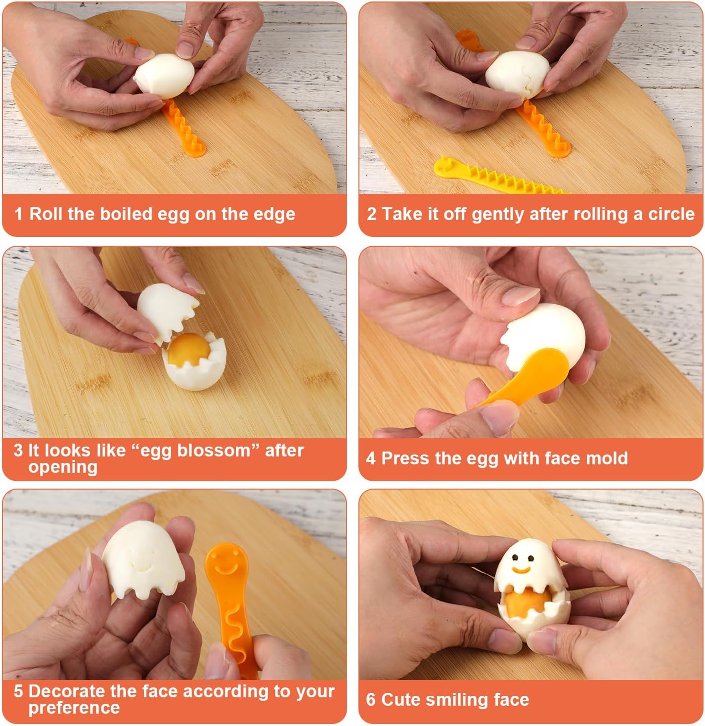 2pcs Fancy Cut Eggs Cutters, 2 Shapes Cooked Eggs Cutter for Boiled Eggs, Multifunctional Egg Decorator Cutter Fruit Slicer Kitchen Tool for Making Cute Children's Bento