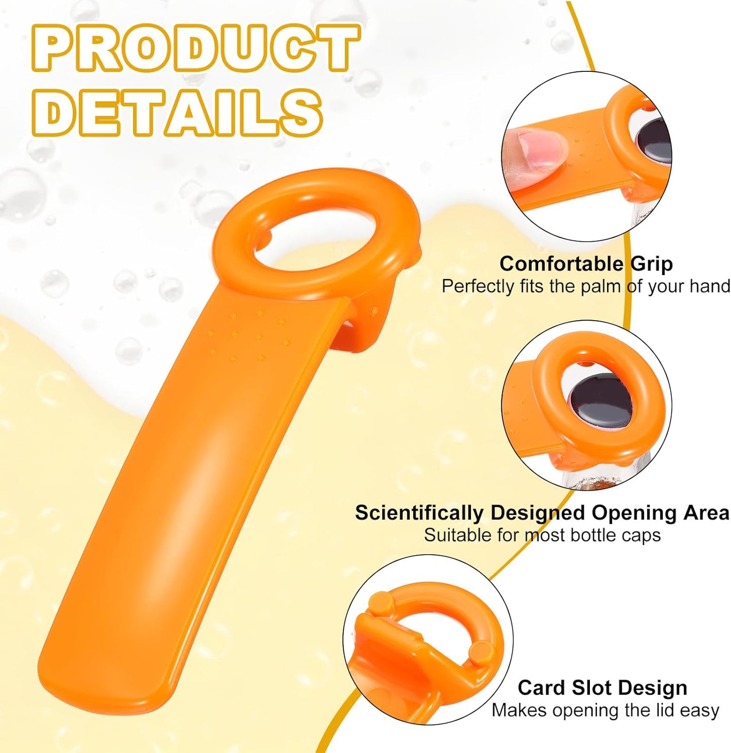 uxcell 2 Pcs Jar Key Lid Opener, Plastic Jar Lid Opener Easy Grip Multifunctional Durable Can Open Tool for Elderly Seniors Women Weak Hands Easy-use by Anyone, Orange/Sky Blue