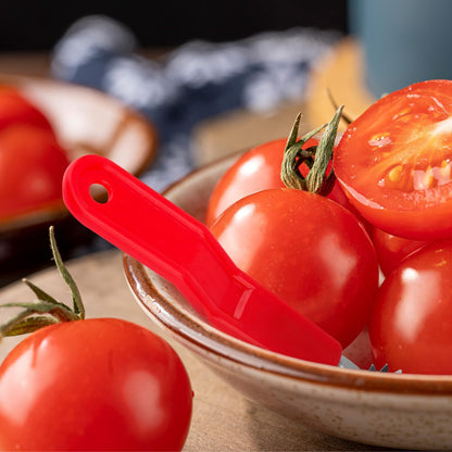 4pcs Stainless Steel Fruit Corer Tool, Tomato Strawberry Huller Vegetable Stem Remover Kitchen Gadget for Easy Fruit Balling (White)