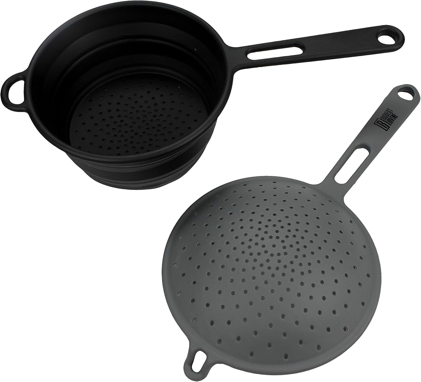 Cambridge Robert Irvine 2-in-1 Collapsible Colander, 0, BLACK
