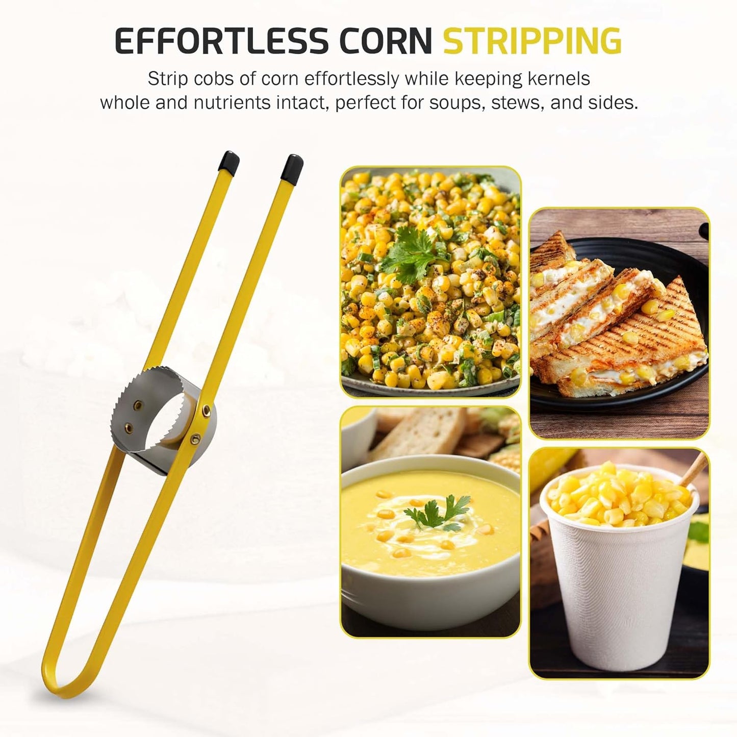 OCS Parts Stainless Steel Corn Stripper with 1.5-Inch Adjustable Serrated Blade | Strips Cobs of Corn Quick and Easy