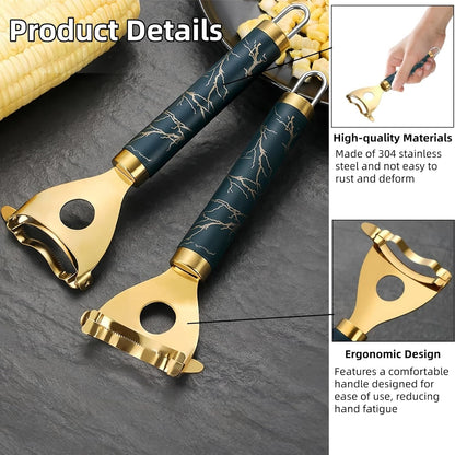 2-Pack Corn Peeler Stainless Stee Corn Cob Stripper Tool Corn Thresher from the Cob, Removes Corn Kernels From Corn Cobs In Seconds, Kitchen Gadget