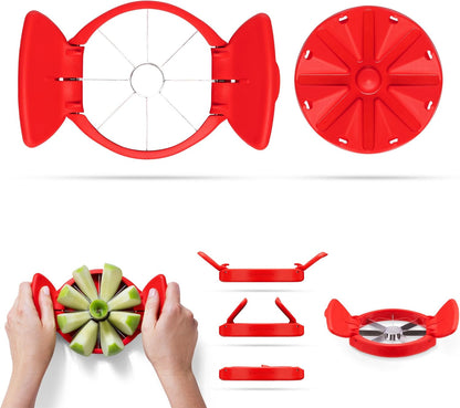 Dreamfarm Flapple Fold-Flat, Space-Saving Apple Corer & 8-Piece Apple Slicer - Red