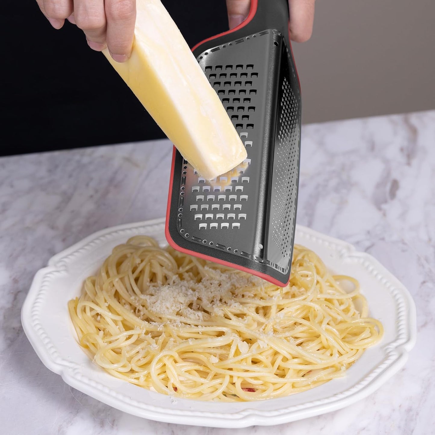 Cohesion Zester Grater Double-sided Graters for Kitchen - Kitchen Lemon Zester Tool for Cheese, Citrus, Garlic, Ginger, Nutmeg, Chocolate, Fruits, Vegetables with Sharp Premium Stainless Steel - Blue