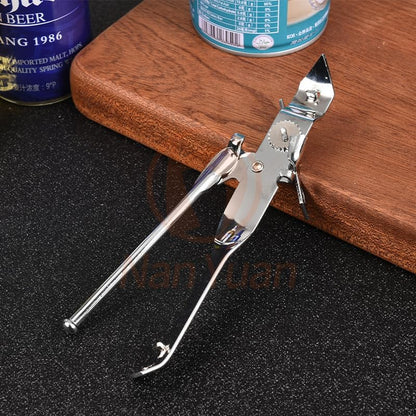 Can Opener Manual Safety Commercial Smooth Edge Can Opener, Heavy Duty Stainless Steel Hand Held Canned Open, Small Side Cut abrelatas, Multifunctional Bottle Open for Camping, Kitchen