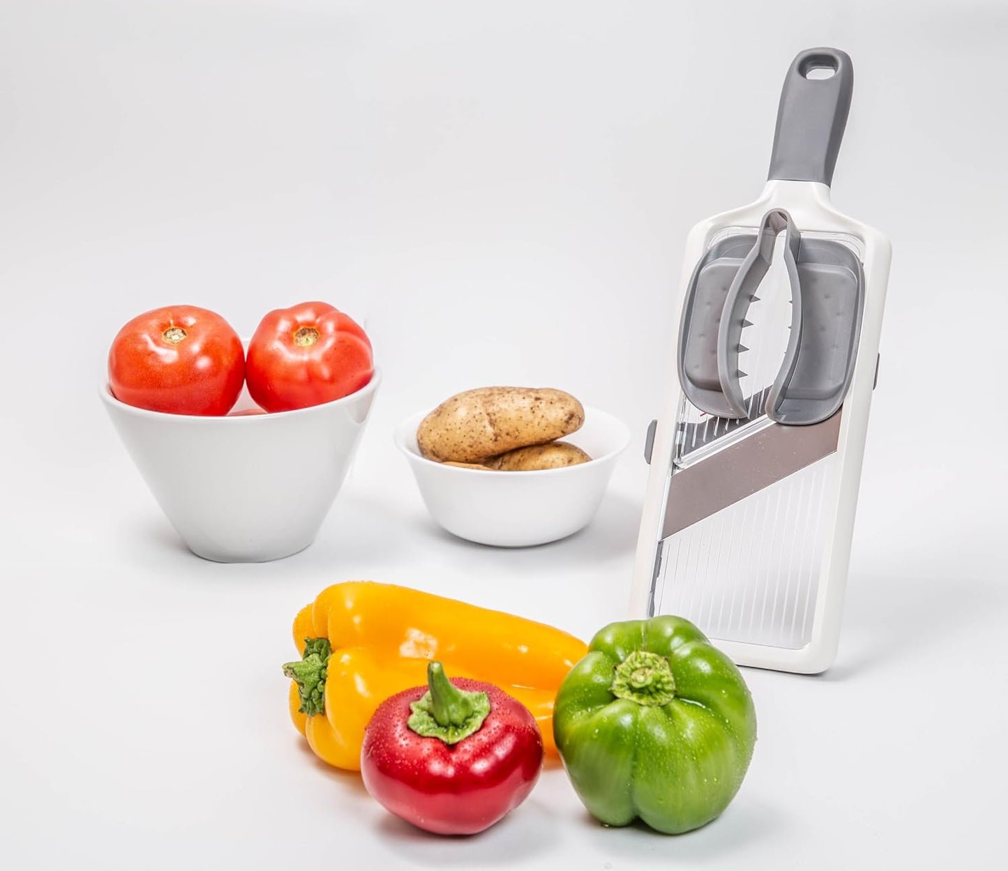Multi Handheld Mandoline Slicer - Adjustable Stainless Steel Blades, Comfort Grip, Safety Features, Dishwasher Safe Easy to Clean Ideal for Fast and Precise Slicing of Fruits and Vegetables