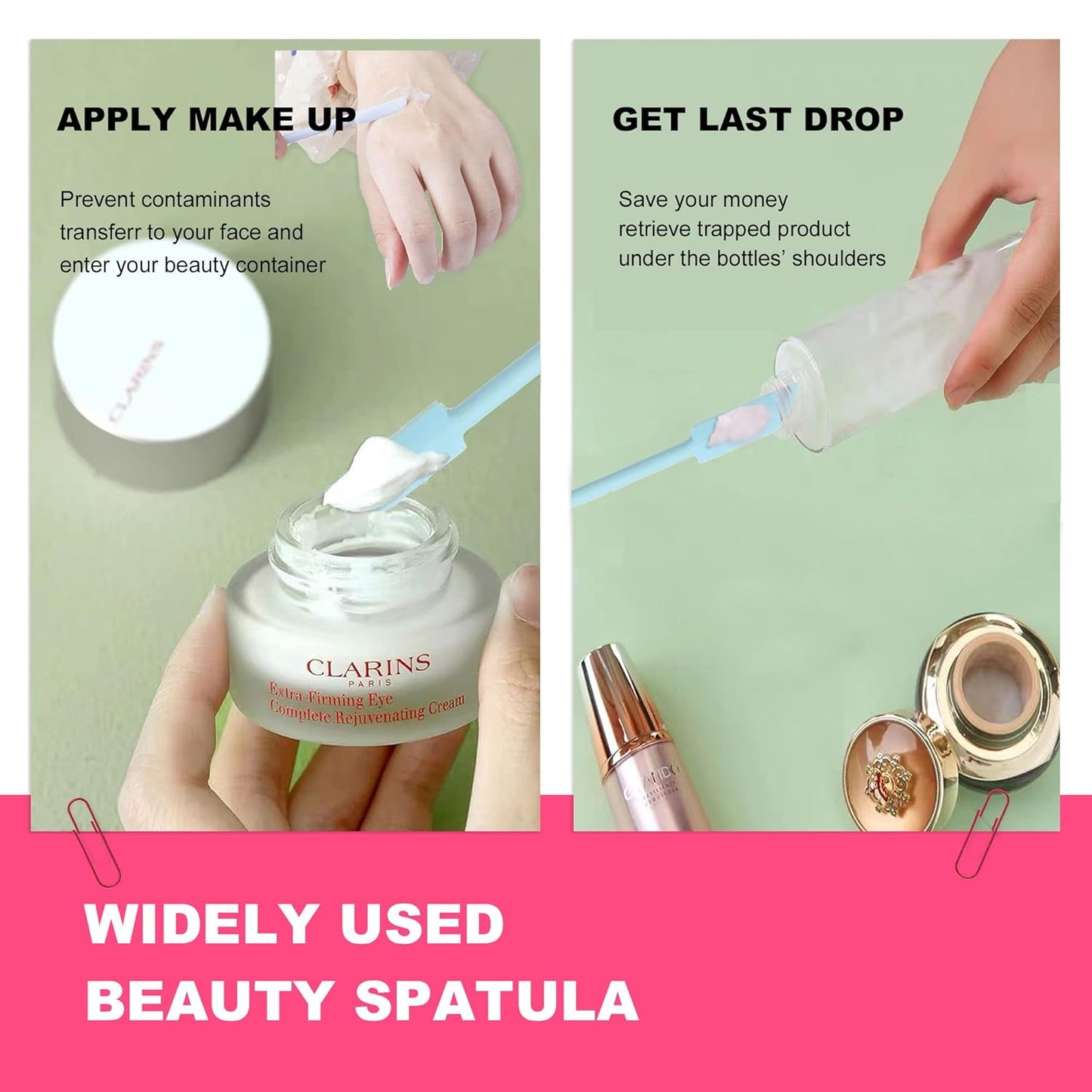 Mini Spatula Silicone Spatula Set, 4pcs Small Makeup Scrapers for Cosmetics, Reusable Beauty Tiny Tools, Thin Jar Scraper, Get Last of Makeup Out