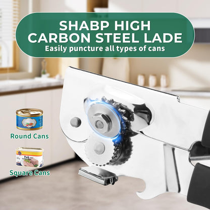 Manual Can Opener Heavy Duty Stainless Steel Commercial Can Opener Handheld Smooth Edge for Seniors for Kitchen Restaurant for Big Cans
