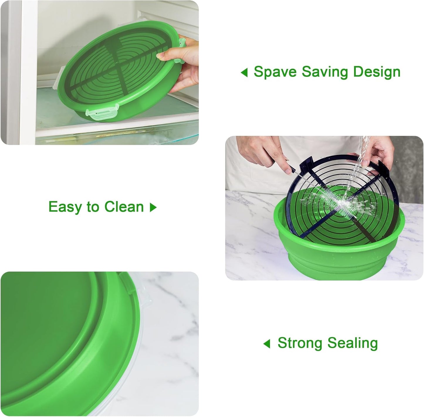 FJNATINH Collapsible Batter Bowl - Mess Free Better Breader Shaker Bowl with Lid Breading Shaker Container - Great for Fried Fish, Fried Chicken, Onion Rings, Wings & More,No Leak,Easy to Store