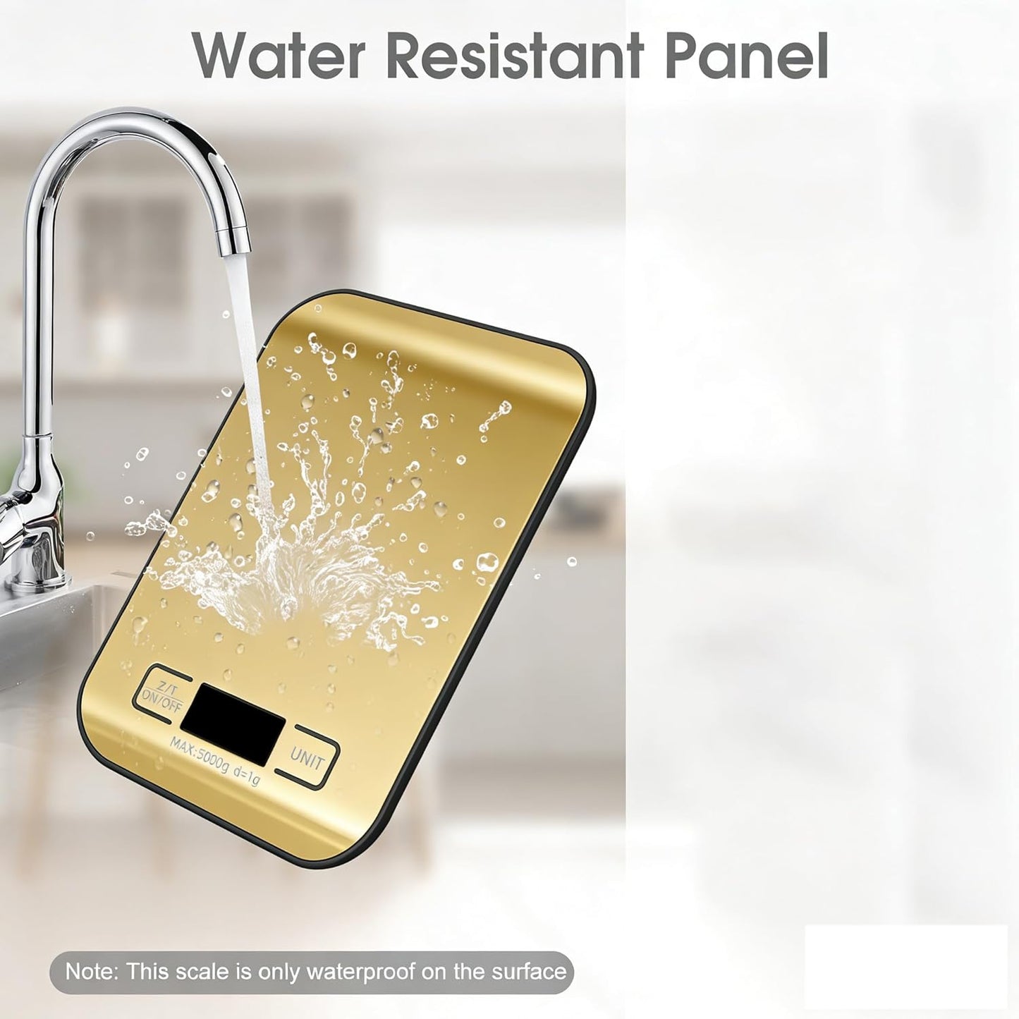 Digital Shipping Scale,Stainless Steel Panel, Accurate Portable Postal Scale for Packages, Small Business,Kitchen, Food, Handmade, Liquids, and Boutique (Rose Gold Battery(5kg/1g))