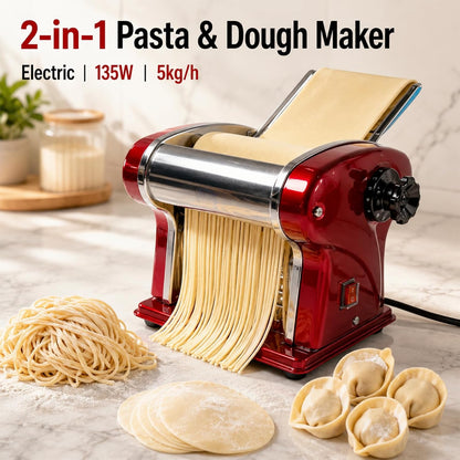 Electric Pasta Maker Machine, 135W Commercial Dough Sheeter with 2.5mm Blade, Adjustable 0.3-4mm Thickness, for Pasta, Dumplings – Restaurant & Home Use