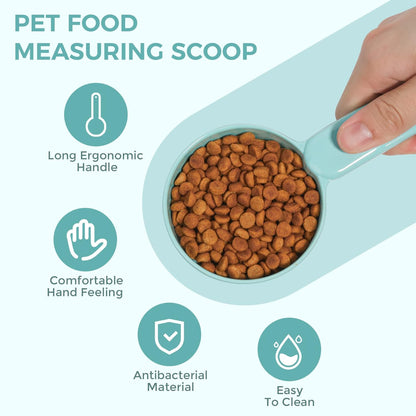 ComSaf Dog Food Scoop 1/2 Cup - MSBC Melamine Pet Food Scoop Measuring Cup for Dog Cat Ferret Rabbit Bird Food, Half Cup Scoop Food-Grade Pet Feed Scoops with Handle, Dishwasher Safe, White