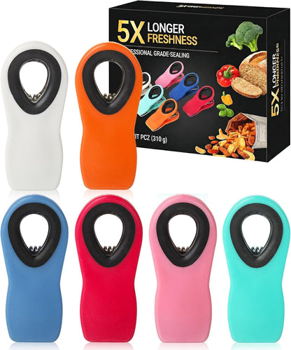Mr. Pen- Magnetic Chip Clips, 6 Pack, Airtight Seal Reusable Bag Closers for Food Storage, Snacks, Bread & Kitchen Organization, Strong Plastic Clips for Refrigerator Use
