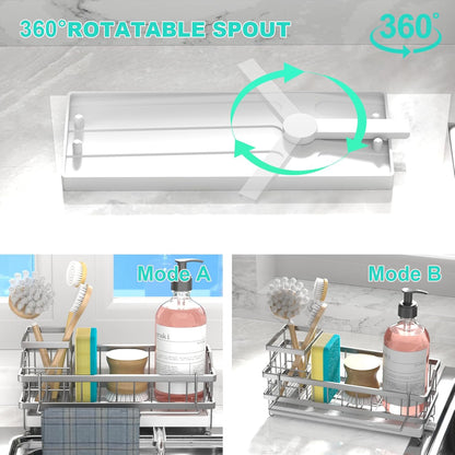 Sponge Holder for Kitchen Sink - Countertop Rustproof Stainless Steel, Kitchen Gadgets Accessories, Sink Caddy