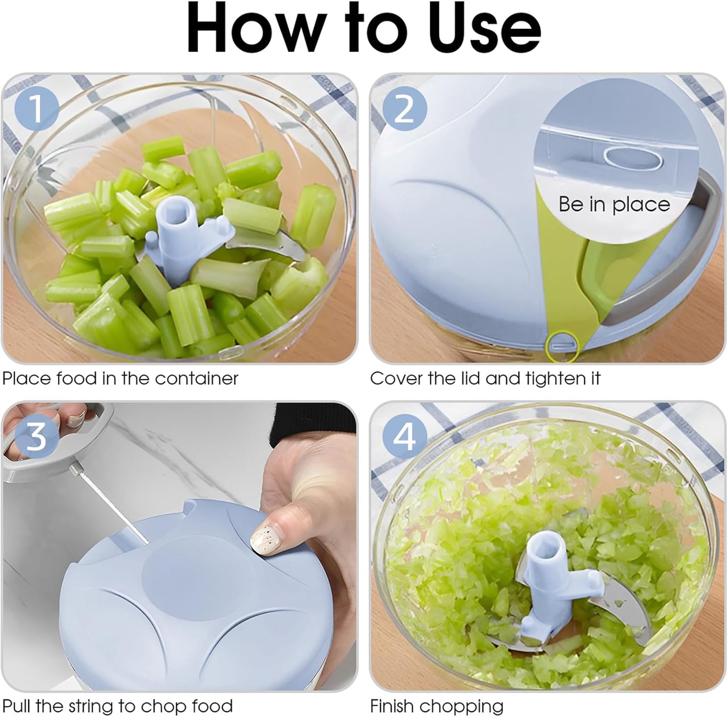 Vegetable Chopper Manual Hand Pull String Onion and Garlic Mincer Chopper 500ml Small Fruit and Veggie Cutter Portable for Ginger Chili Pepper Meat Salad - Pink