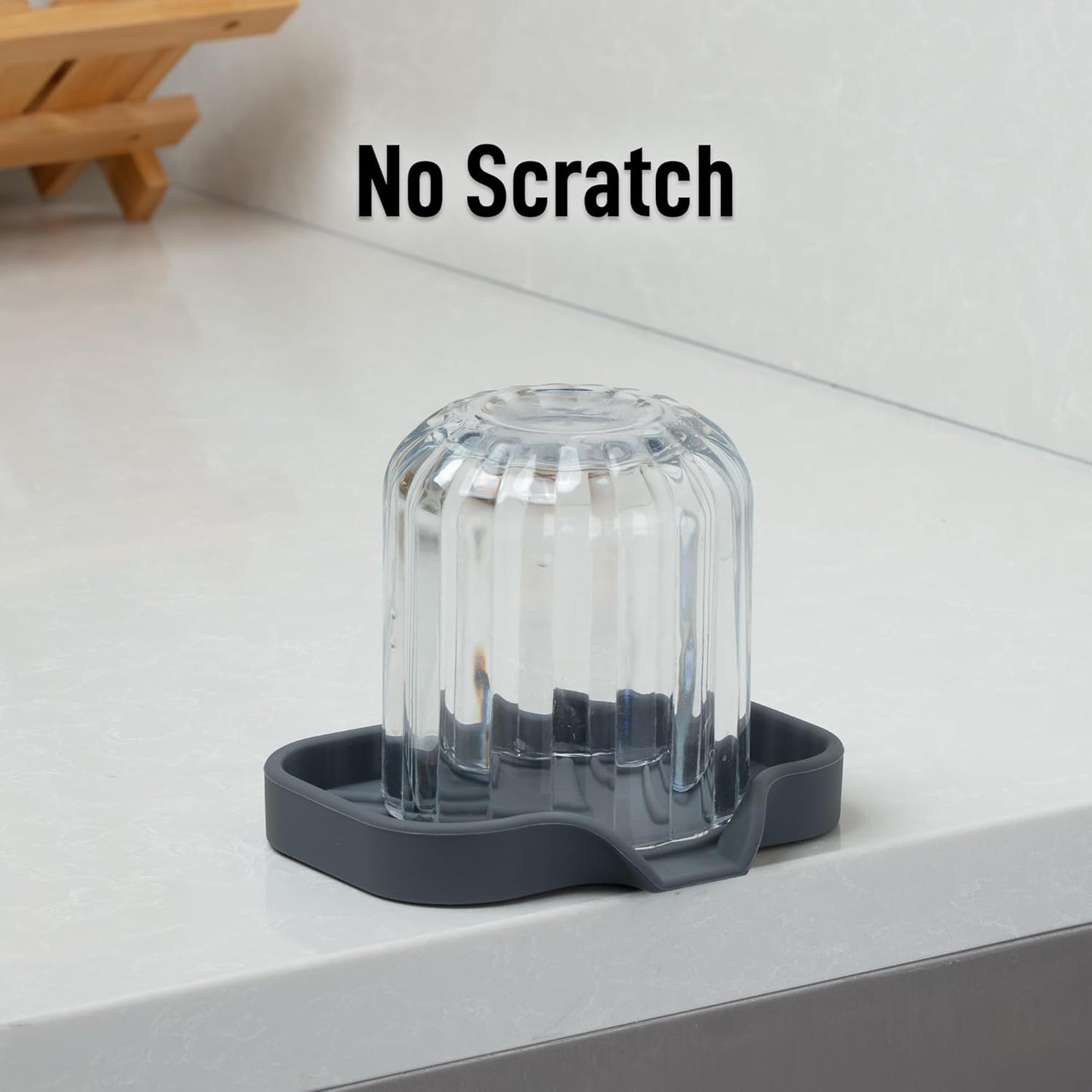Zulay Kitchen (9x3.5in Sponge Holder for Kitchen Sink - Flexible Heavy-duty Multipurpose Sink Caddy - Counter Organizer for Kitchen, Bathroom, Makeup, Trinkets & More! (Grey)