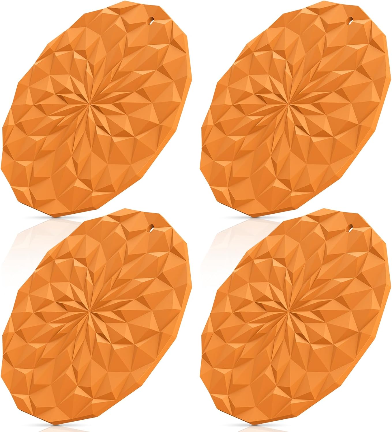 ME.FAN Silicone Trivet Mats - 4 Pack Pot Holders - 7.4'' Thickened Hot Pads for Hot pots, Pans and Dishes, Heat Resistant Silicone Trivet for Table and Counter Top Desert Sage