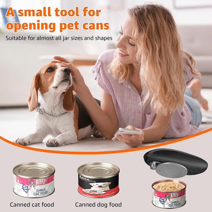 electriccan opener, automatic can opener, one-button operation, with smooth edge design suitable for the elderly, portable kitchen tool, suitable for most can sizes.
