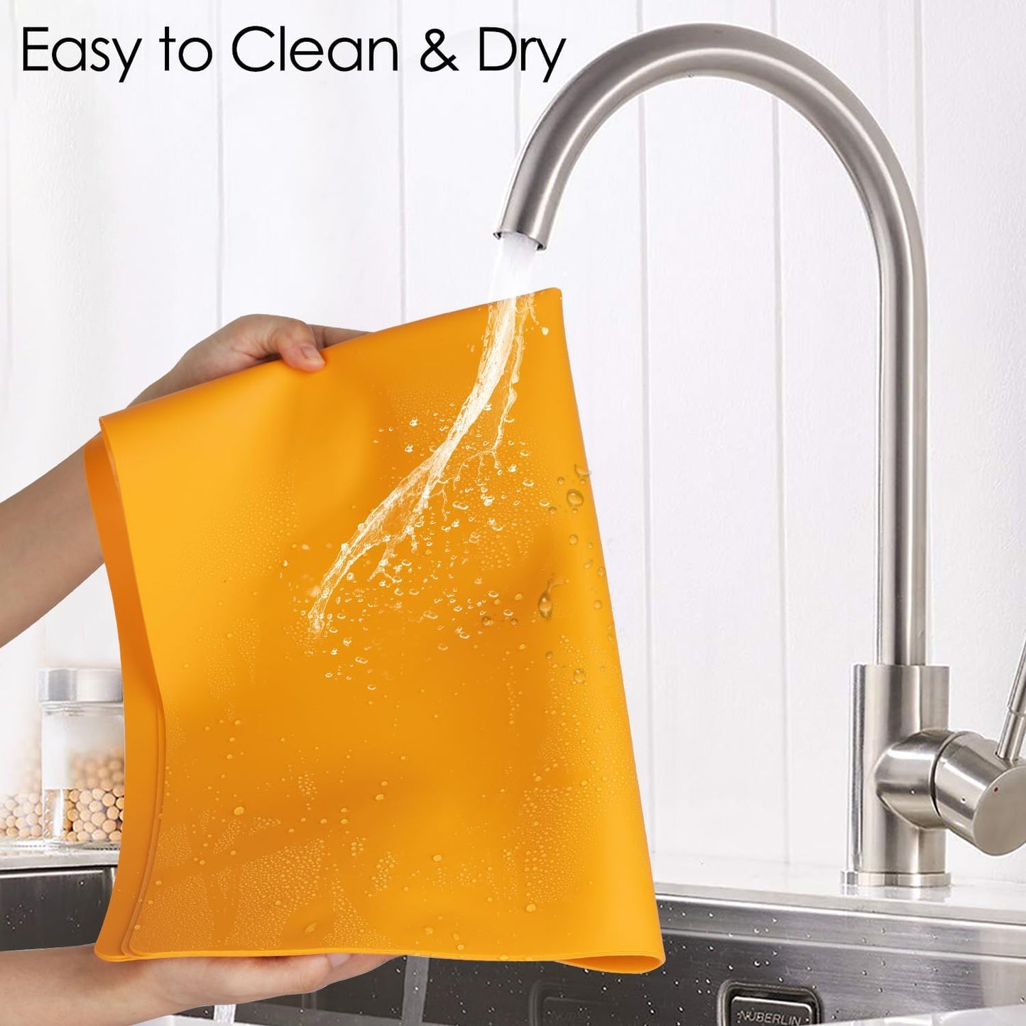 Standard Silicone Mat,Black Baking Mat-Food Grade Kids Dinner Table Placemat Non Slip Counter Mat with Raised Edges Heat Resistant Mat for Air Fryer Nonstick Pastry Dough Mat(1 Pack 23.6'' x 15.7'')