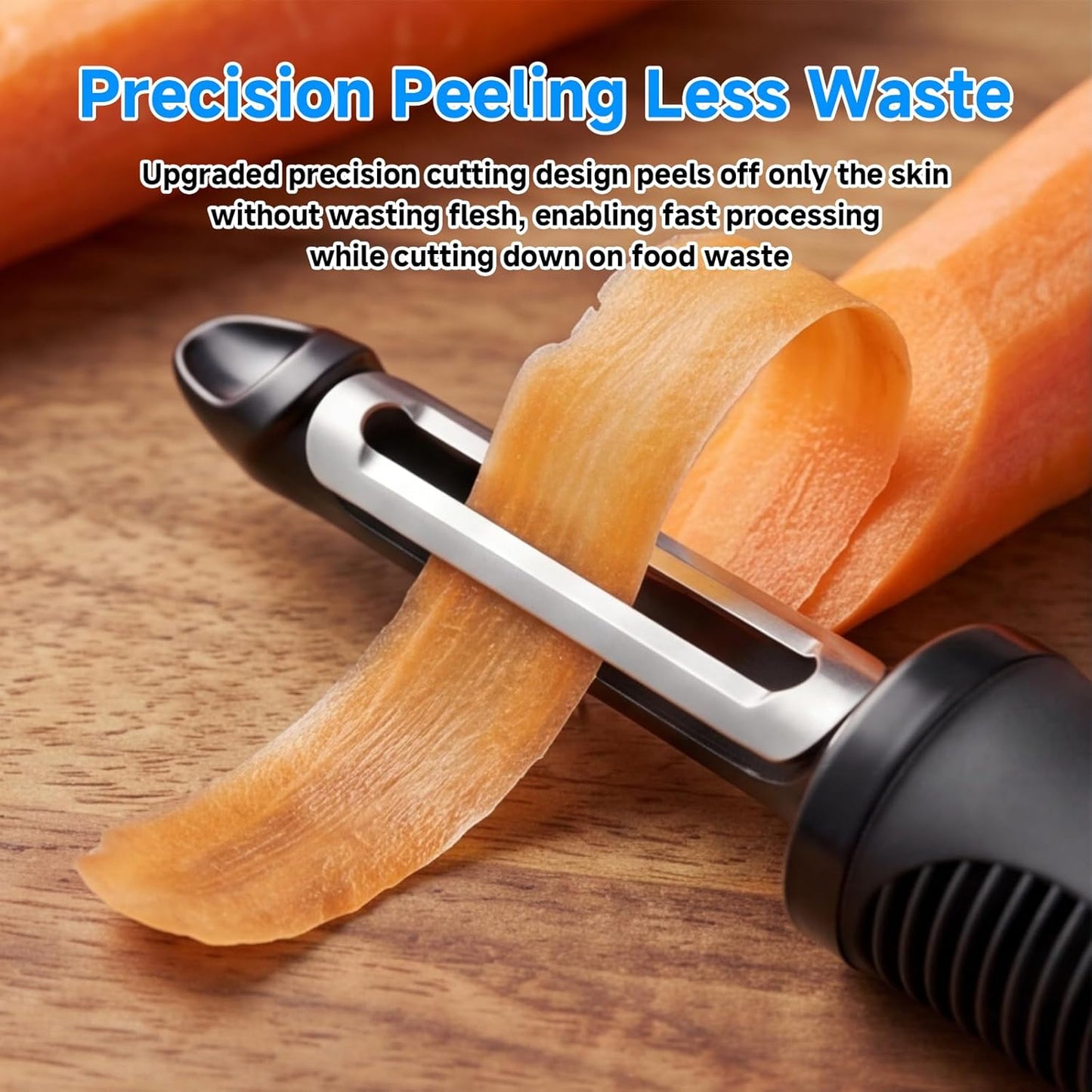 Swivel Vegetable Peeler 2 Pcs Set, Sharp Stainless Steel Potato Peelers for Kitchen, Ergonomic Non-Slip Grip Fruit Peeler for Carrot & Veggie, Built-in Blemish Remover