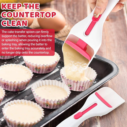 2pcs Cupcake Batter Dispenser Scoop, Dishwasher-Safe Baking Tool for Precise Portioning of Muffins, Cupcakes, Cookie Dough & Pancakes - Mess-Free Kitchen Gadget(COLOR:white)