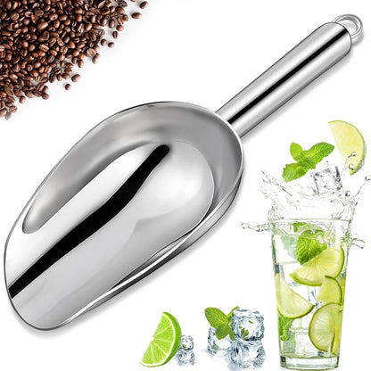 OLESBUR Premium 6oz Ice Scoop for Freezer - Multipurpose Metal Ice Scoop for Ice Machine - Stainless Steel Small Ice Scooper for Ice Bucket - Kitchen Gadgets Cookie Flour Pet Dog Food Scoop