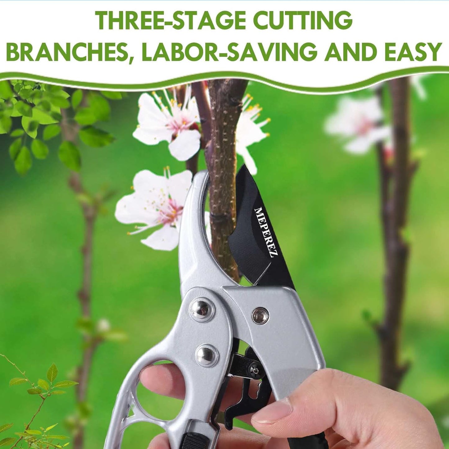 Premium Germany Pruning Shears, Work 3 Times Easier, Pruners Heady Duty, Sharp Garden Clippers Cut Fresh Flower, Hedge, Herb, Indoor Plants, Gardening Tools Scissors, Arthritis Weak Hand Snips