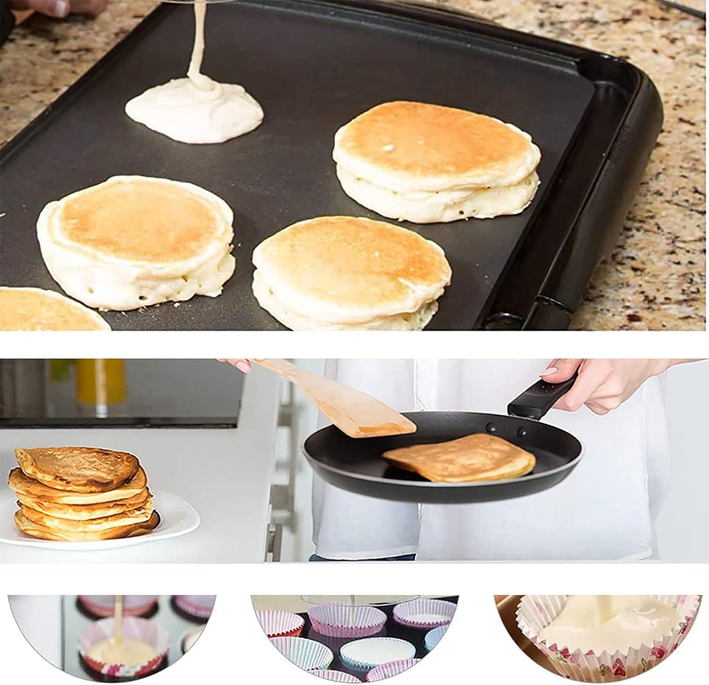 Pancake Batter Dispenser, Batter Pancake Dispenser, Pancakes Baking Cupcakes Waffle Muffin Mix Crepes Cake Maker, Pastry Batter Dispensers Meatball Mould Maker, Cupcake Batter Dispensers