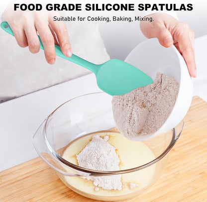 NileHome Silicone Spatula Set, 6 Pieces Food Grade Kitchen Utensils with Silicone Brush Heat Resistant Up to 600°F Dishwasher Safe BPA-Free Rubber Spatula for Scraping, Baking, Cooking, Mixing-Black