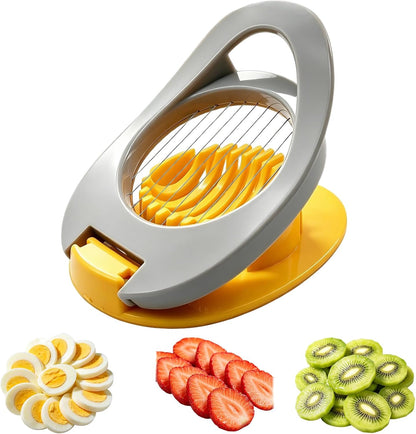 FANTEXY Egg Slicer for Hard Boiled Eggs,Boiled Egg Slicer with Stainless Steel Wires,Eggs Cutter for Strawberry,Avocado,Grape and Soft Cheese,Easy to Clean and Convenient for Storage