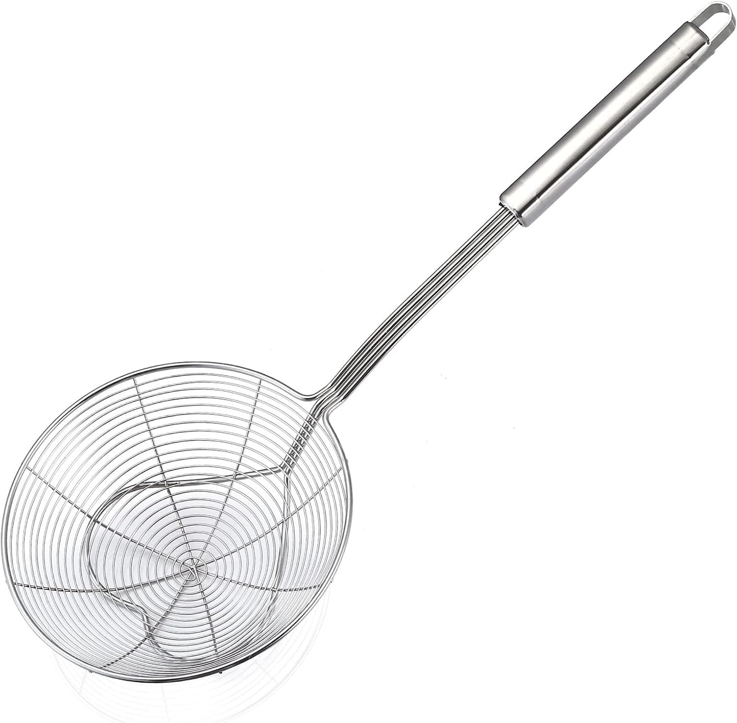 Eisinly Strainer Skimmer Spoon for Cooking and Frying, 6.3 Inches Strainer with Handle Stainless Steel Kitchen Utensils Fryer Scoop Spoon