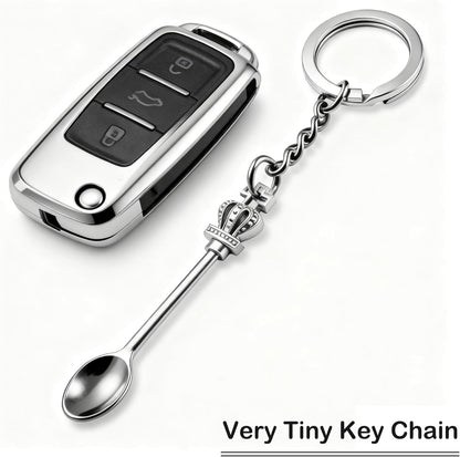 8 Pack Small Measuring Tools Spoon Keychain with Split Key Rings, Metal Mini Powder Spoons for Medicine, Pill Bottle, Craft, Partty (Multicolor, Tiny)