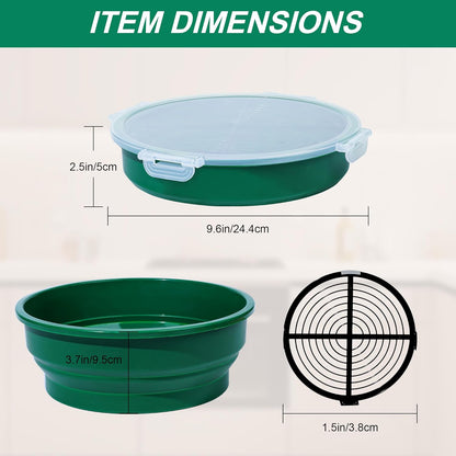FJNATINH Collapsible Batter Bowl - Mess Free Better Breader Shaker Bowl with Lid Breading Shaker Container - Great for Fried Fish, Fried Chicken, Onion Rings, Wings & More,No Leak,Easy to Store