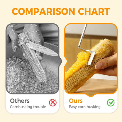 2024 New Magic Corn Peelers, Long Handle Stainless Steel Corn Stripping Tool, Corn Stripper Corn Cob Stripper Tool, 304 Stainless Steel Corn Thresher with Ergonomic Handle, Kitchen Gadget