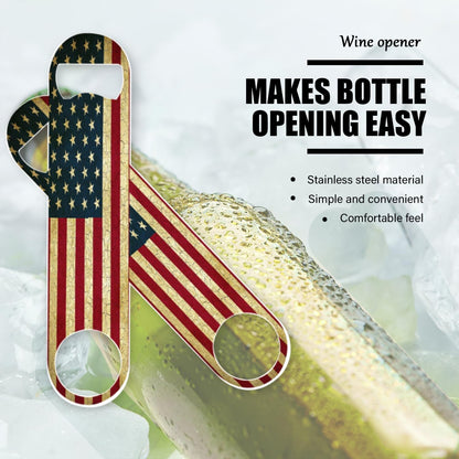 2 PACK Beer Bottle Opener, Stainless Steel Flat Bottle Openers,7 inch Metal Decor,Pink And Gold Marble