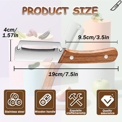 Premium Vegetable Peeler with Wooden Handle and Bottle Opener, Multi Functional Vegetable Peeler for Kitchen, Stainless Steel Blade Kitchen Tool for Vegetables or Fruits That Need to Be Peeled(1PCS)