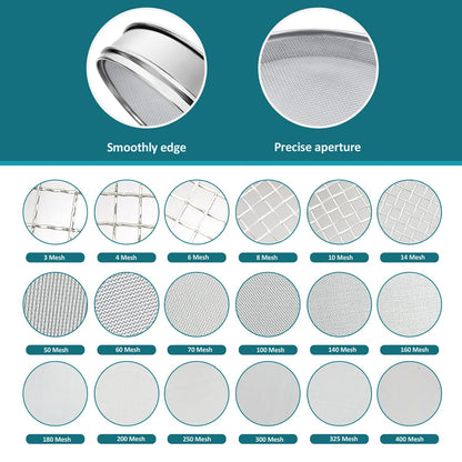 304 Stainless Steel Lab Sieve Screen Mesh, 6 Mesh(3.5mm) Aperture Test Sieve, 12Inch(30cm) Diameter Economy Standard Analysis Sample Test Sieves for Industrial Laboratory Homes - Colors A