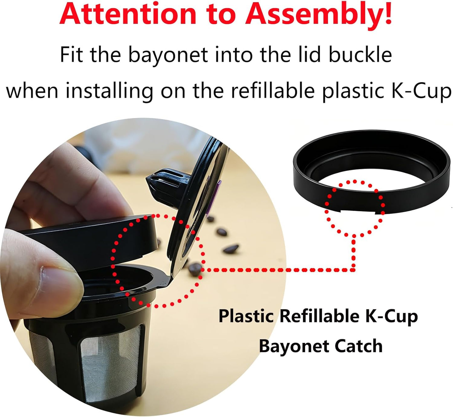 Reusable K Cup Refill Kit, 304 Stainless Steel 30ML Coffee Scoop & Aluminum Dosing Funnel, Fits Keurig 1.0 & 2.0 Reusable Metal/Plastic K-Cups Silver