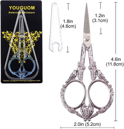 YOUGUOM Sewing Embroidery Scissors, Small Thread Scissor for Craft Artwork Needlework Yarn Knitting Detail Snips, Black Cute Bird Shears