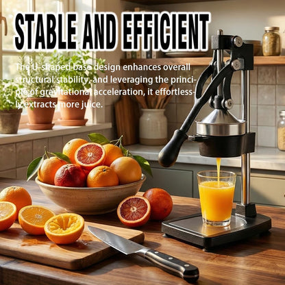 Cast Iron Juicer Hand Press – Heavy Duty Manual Citrus Juicer, Professional Orange Press, Stainless Steel Lemon Squeezer & Lime Juice Extractor (gray)