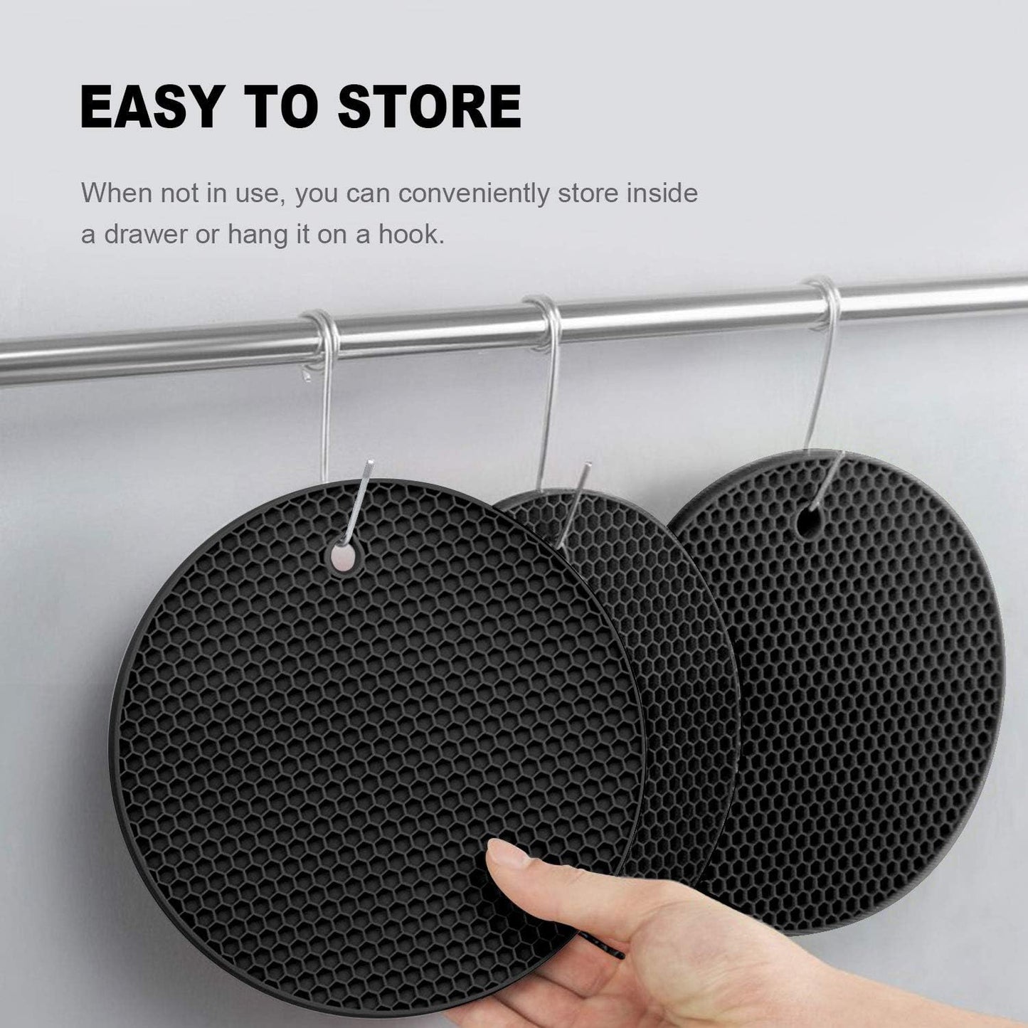 4 Pcs Trivets for Hot Dishes, Kitchen Heat Resistant Silicone Trivet, Extra Thick, Large, Non Slip (3. Beige)