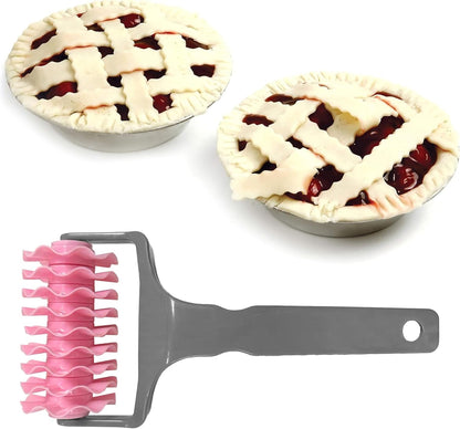 2 Pack Pastry Cutting Wheel, Pastry Wheel Decorator Pie Crust Pastry Wheel and Cutter for Cutting Pastry, Rolled Pastry Pie Crimper, Baking & Cooking Tool for Apple Pie Crust or Ravioli Pasta