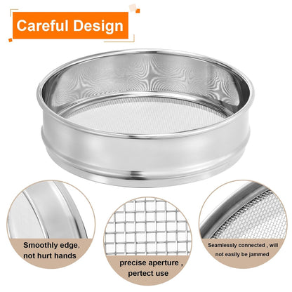 PATIKIL 10 Mesh Lab Sieve, 8" Diameter Test Sieve 304 Stainless Steel Wire Cloth (2mm) for Industrial Laboratory