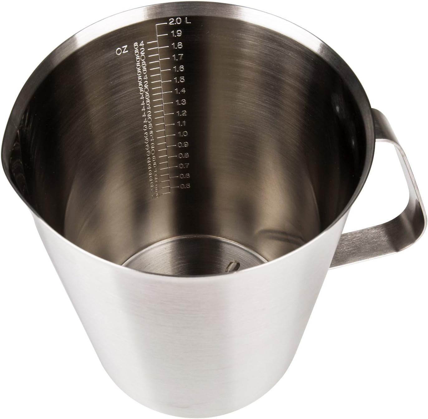Stainless Steel Measuring Cup (16 Ounce/ 0.5 Liter- 2 Cup), Milk Frothing Pitcher, Steaming Pitcher, Milk Frothing Cup Jug with Marking with Handle for Espresso Machines, Latte Art