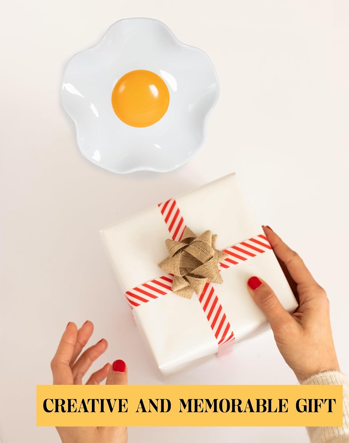 Fried Egg Ceramic Spoon Rest for stove top and kitchen counter | Large and Dishwasher-Safe Sponge holder | Home & kitchen decor | Kitchen Gifts for women | House warming gifts new home