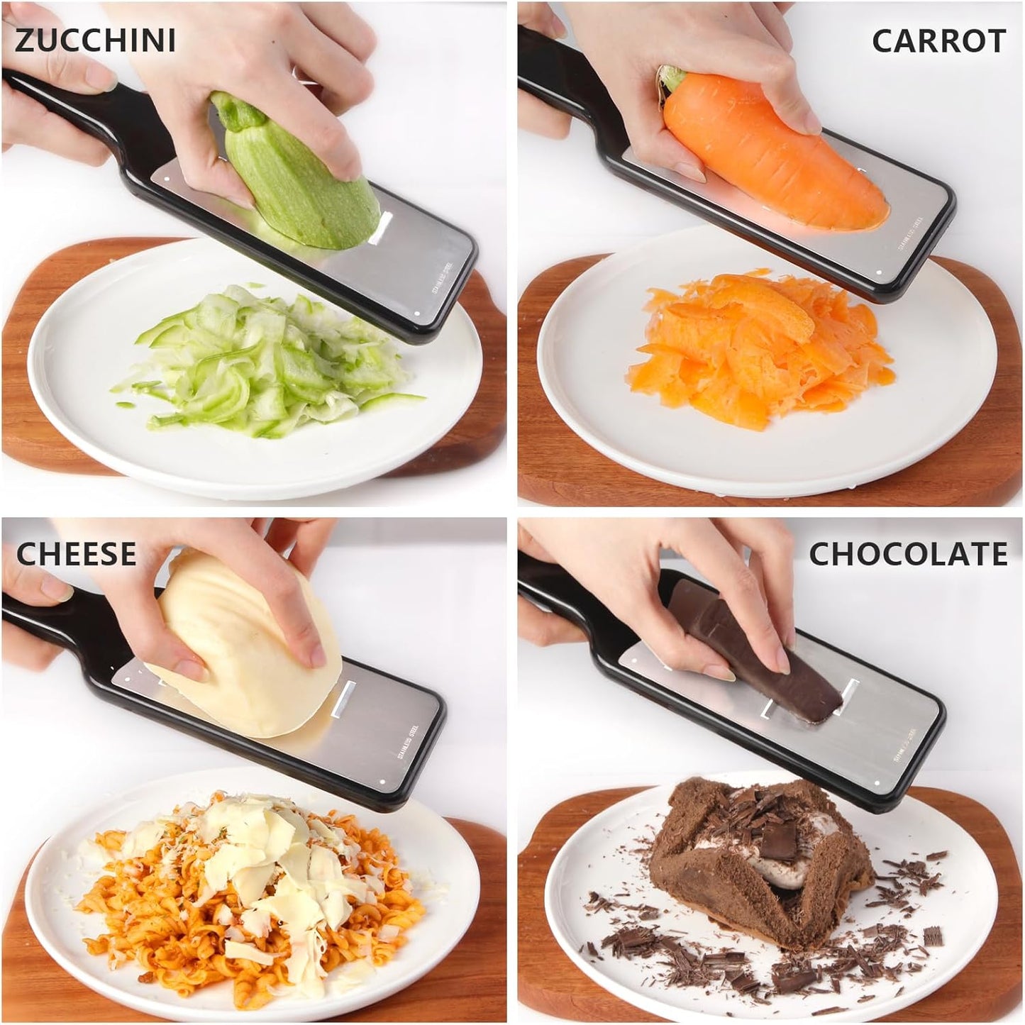 LHS Citrus Lemon Zester Cheese Grater - Stainless Steel Kitchen Tool for Parmesan Cheese, Ginger, Garlic, Nutmeg, Chocolate, Fruits, Dishwasher Safe