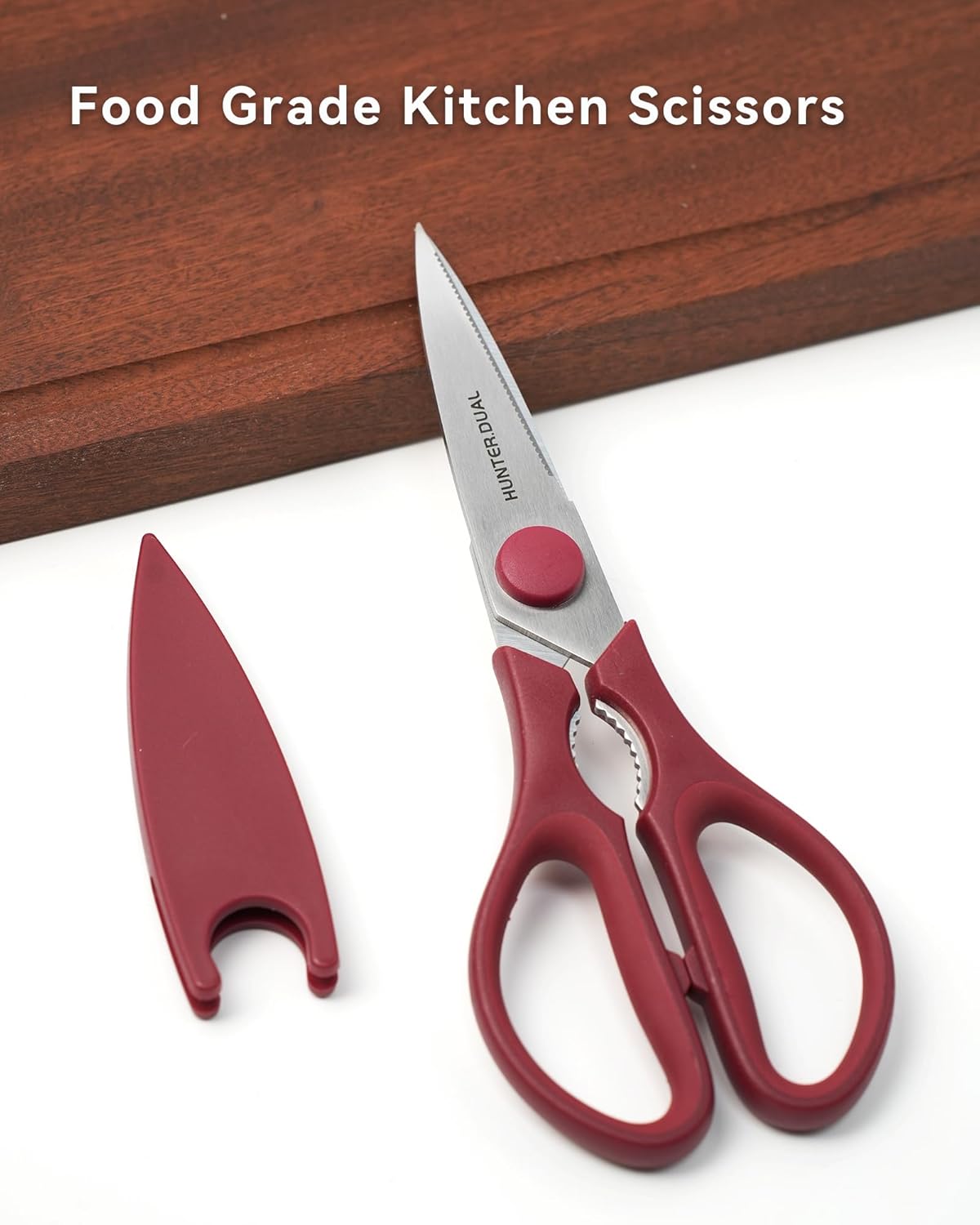 Kitchen Scissors for Food, HUNTER.DUAL Heavy Duty Come Apart Poultry Shears for Cooking, All Purpose for Cutting Chicken, Meat, Fish & Vegetables (Black, 8.26 Inch)
