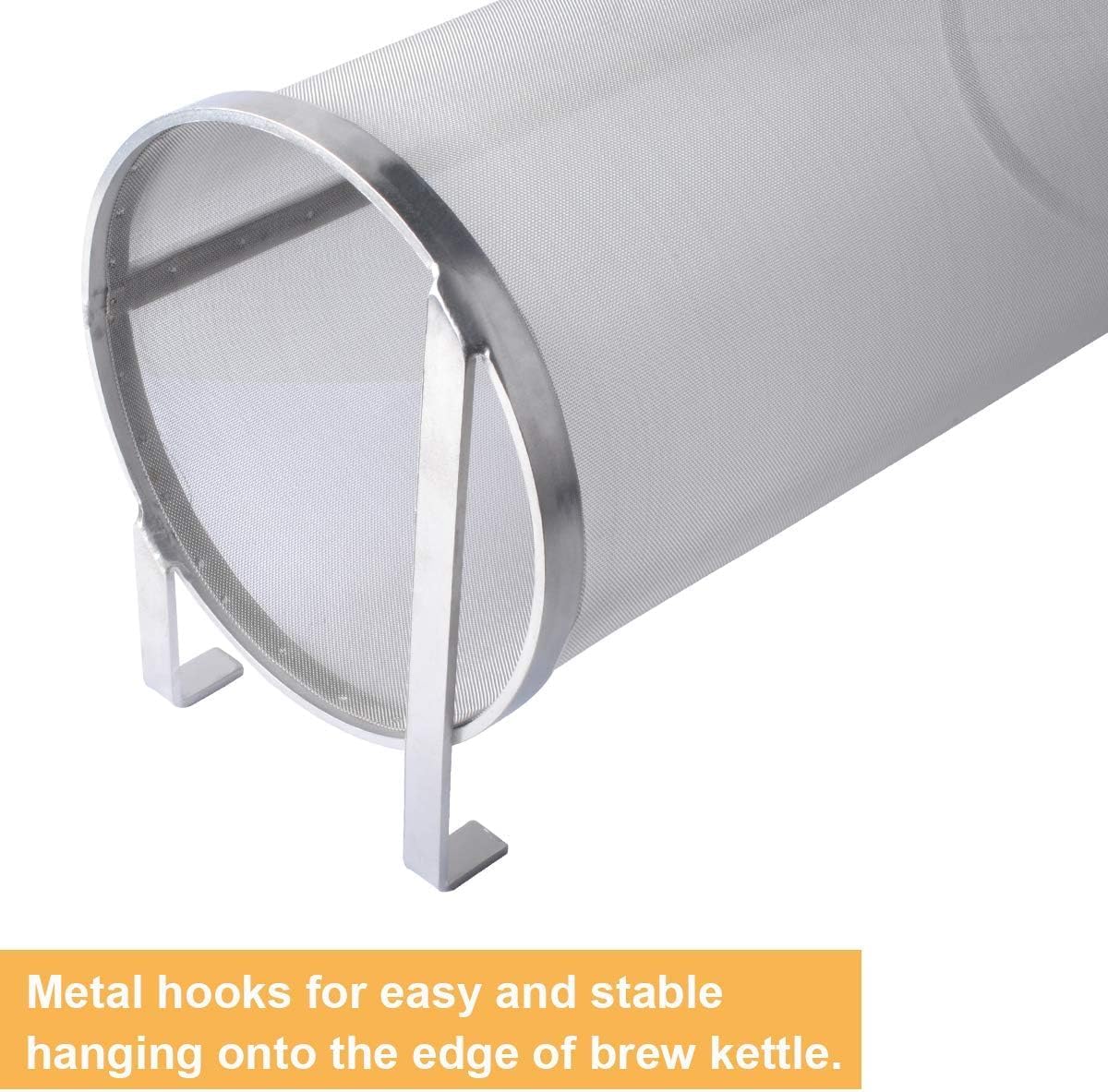 Gekufa 4×10 Inch Hop Spider 300-Micron Stainless Steel Hop Filter with Spoon – Homebrew Strainer for Beer Brewing, Tea, Coffee, Compost Tea (4×10 inch)